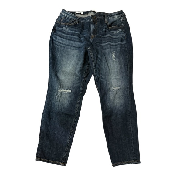 Vigoss Jagger Distressed Plus Size Jeans Med/Dark Wash - Picture 1 of 4